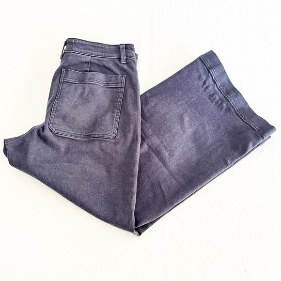 Everlane Cropped Wide Regular Dark Gray Wash Denim Jeans Size 8 - Picture 8 of 8